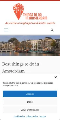 Podgląd witryny Amsterdam Local Guide, medium z kraju Stany Zjednoczone do artykułów sponsorowanych