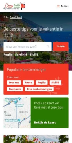 Anteprima del sito Ciao Tutti, media di Paesi Bassi per articoli sponsorizzati