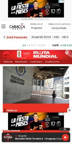 Anteprima del sito Caracol Radio, media di Spagna per articoli sponsorizzati
