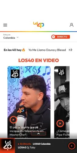 Aperçu du site LOS40, média de Colombie pour articles sponsorisés