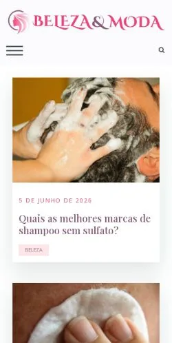 Anteprima del sito Beleza e Moda, media di Brasile per articoli sponsorizzati