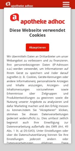 Anteprima del sito Apotheke-Adhoc, media di Germania per articoli sponsorizzati