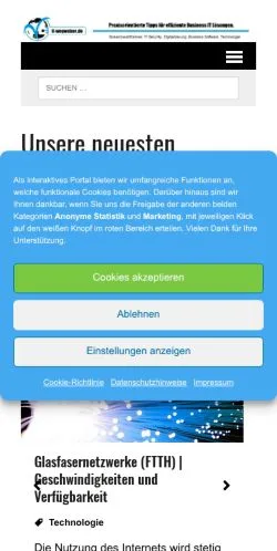 Vista previa del sitio IT-Wegweiser, medio de Alemania para artículos patrocinados