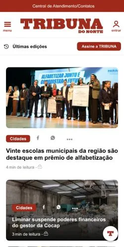 Anteprima del sito Tribuna do Norte, media di Brasile per articoli sponsorizzati