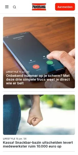 スポンサード記事向けのオランダメディア、Panoramaのサイトプレビュー