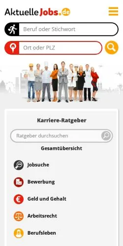 Anteprima del sito Aktuelle Jobs, media di Germania per articoli sponsorizzati