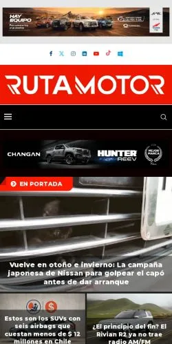 스폰서 기사용 스페인 매체 Rutamotor 사이트 미리보기