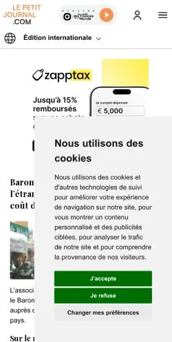 Podgląd witryny Lepetitjournal, medium z kraju Francja do artykułów sponsorowanych