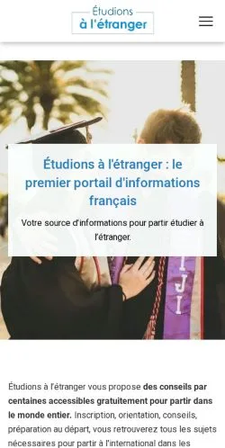 Anteprima del sito Étudions à l'étranger, media di Francia per articoli sponsorizzati