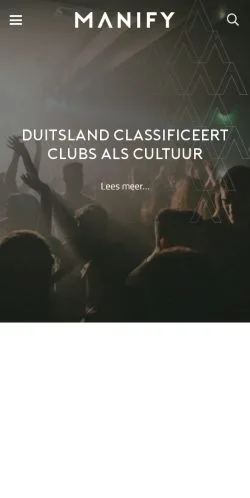 Forhåndsvisning av nettstedet MANIFY, medium fra Nederland for sponsede artikler