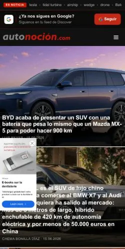 Vista previa del sitio Autonocion, medio de España para artículos patrocinados
