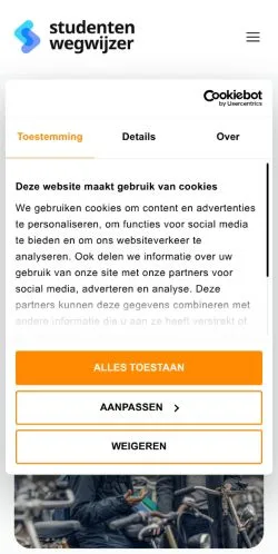 스폰서 기사용 네덜란드 매체 Studenten Wegwijzer 사이트 미리보기