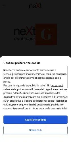 Anteprima del sito Next Quotidiano, media di Italia per articoli sponsorizzati
