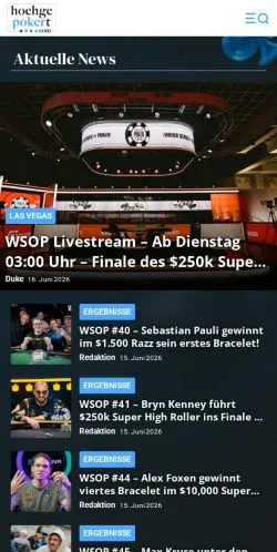 Podgląd witryny Hochgepokert, medium z kraju Niemcy do artykułów sponsorowanych