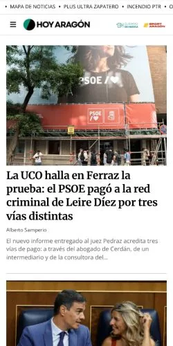 Anteprima del sito HOY ARAGÓN, media di Spagna per articoli sponsorizzati