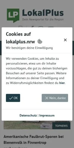 Anteprima del sito LokalPlus, media di Germania per articoli sponsorizzati