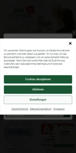 Vista previa del sitio Deutsches Institut Für Marketing, medio de Alemania para artículos patrocinados