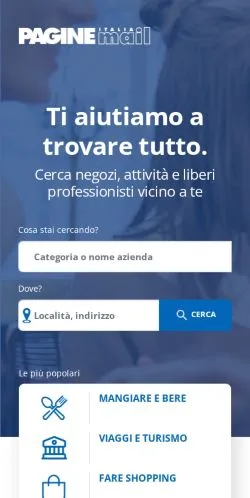 Anteprima del sito Paginemail, media di Italia per articoli sponsorizzati