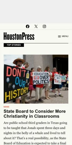 Vista previa del sitio Houston Press, medio de Estados Unidos para artículos patrocinados
