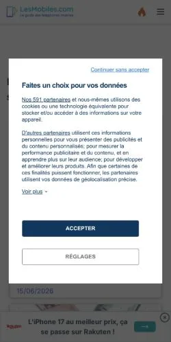 Aperçu du site LesMobiles, média de France pour articles sponsorisés