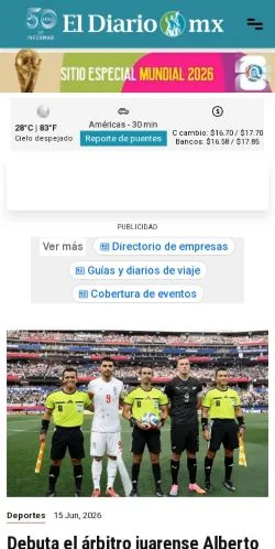 Anteprima del sito El Diario, media di Messico per articoli sponsorizzati