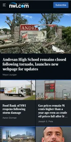 Forhåndsvisning av nettstedet The Times of Northwest Indiana, medium fra USA for sponsede artikler