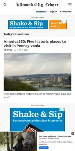 Anteprima del sito Ellwood City Ledger, media di Stati Uniti per articoli sponsorizzati