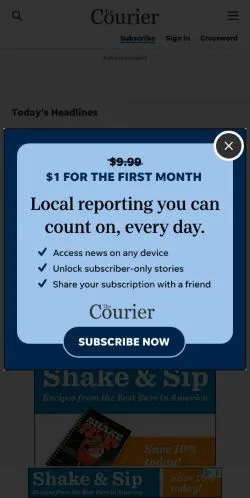 Anteprima del sito Lincoln Courier, media di Stati Uniti per articoli sponsorizzati