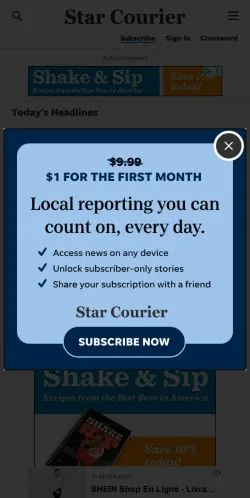 Preview of the Kewanee Star Courier website, a media outlet in United States for sponsored articles
