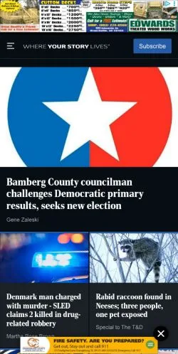 Aperçu du site The Times And Democrat, média de États-Unis pour articles sponsorisés