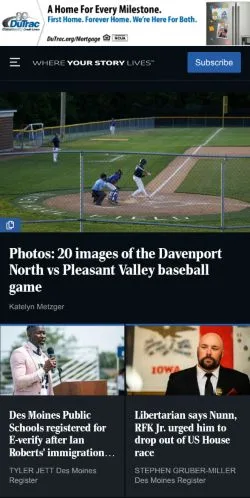 Förhandsvisning av webbplatsen Dispatch Argus, medium i USA för sponsrade artiklar