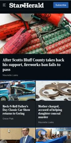 Aperçu du site Star-Herald, média de États-Unis pour articles sponsorisés