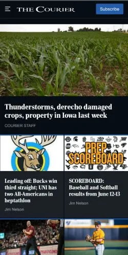 Aperçu du site Waterloo-Cedar Falls Courier, média de États-Unis pour articles sponsorisés