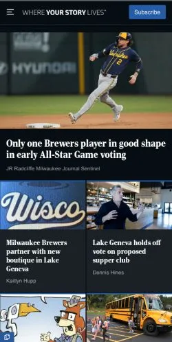 Pré-visualização do site Lake Geneva News, meio de Estados Unidos para artigos patrocinados