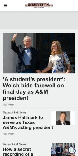 Aperçu du site My Aggie Nation, média de États-Unis pour articles sponsorisés