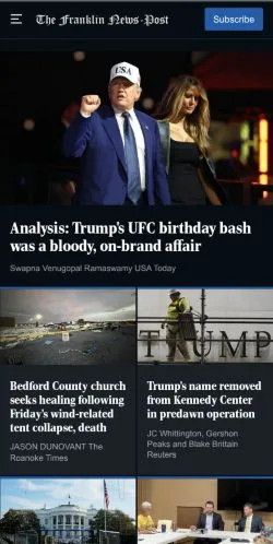 Anteprima del sito The Franklin News-Post, media di Stati Uniti per articoli sponsorizzati