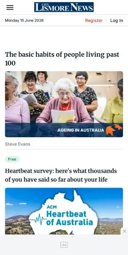 Anteprima del sito Lismore City News, media di Australia per articoli sponsorizzati