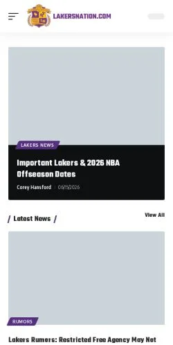 Anteprima del sito Lakers Nation, media di Stati Uniti per articoli sponsorizzati