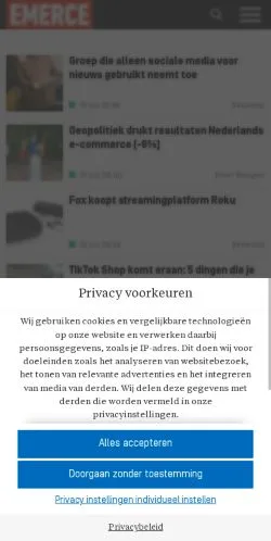 スポンサード記事向けのオランダメディア、Emerceのサイトプレビュー