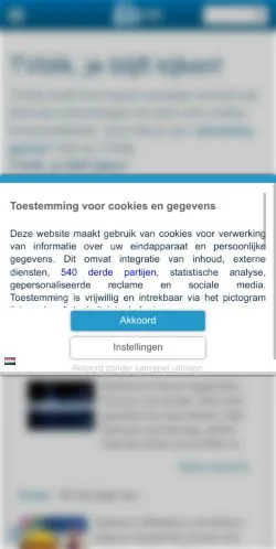 Anteprima del sito TVblik, media di Paesi Bassi per articoli sponsorizzati