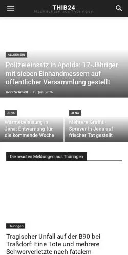 Forhåndsvisning av nettstedet Thüringen Im Blick, medium fra Tyskland for sponsede artikler
