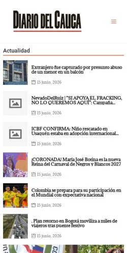 Podgląd witryny Diario del Cauca, medium z kraju Hiszpania do artykułów sponsorowanych