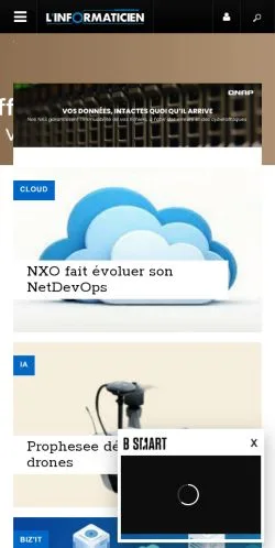 스폰서 기사용 프랑스 매체 L'Informaticien 사이트 미리보기