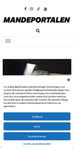 Anteprima del sito Mandeportalen, media di Danimarca per articoli sponsorizzati