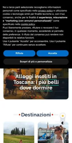 Anteprima del sito Travel's Tales, media di Italia per articoli sponsorizzati
