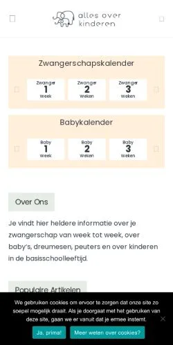 Podgląd witryny AllesOverKinderen, medium z kraju Holandia do artykułów sponsorowanych