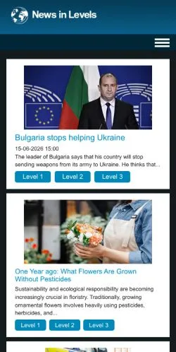 スポンサード記事向けのアメリカ合衆国メディア、News in Levelsのサイトプレビュー