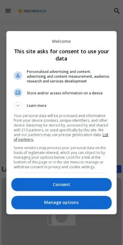 스폰서 기사용 미국 매체 Pocket News Alert 사이트 미리보기