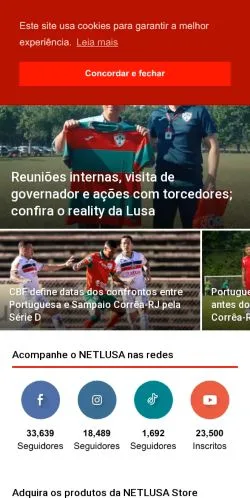 Anteprima del sito NETLUSA, media di Brasile per articoli sponsorizzati