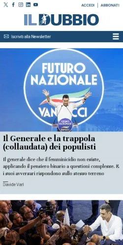 Anteprima del sito Il Dubbio, media di Italia per articoli sponsorizzati
